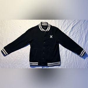 Boys Nice Hurley Button Up Varsity Jacket